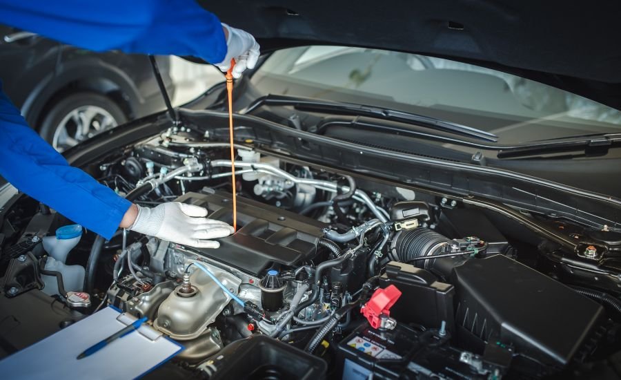 Car in the shop for mechanical service